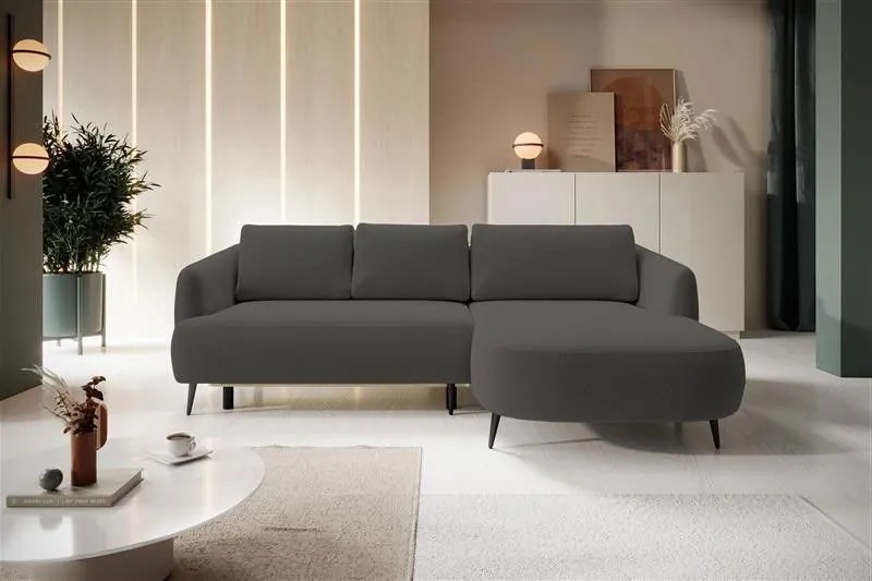 Ъглов диван Тери Мини-сив-десен