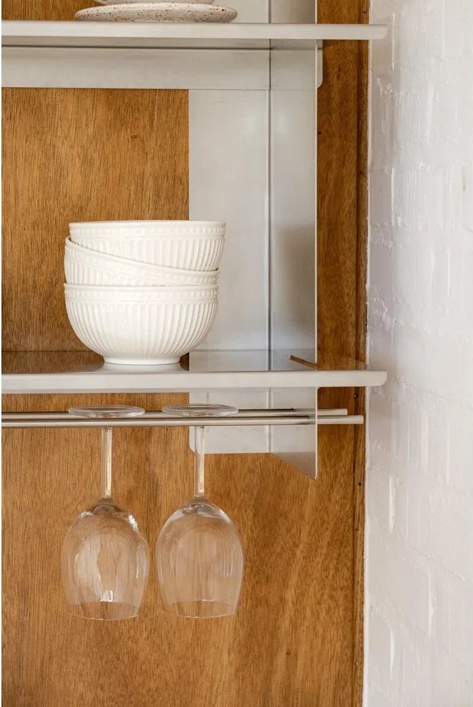 На няколко нива метален стенен рафт в сребрист цвят 70 cm Tivo – noo.ma