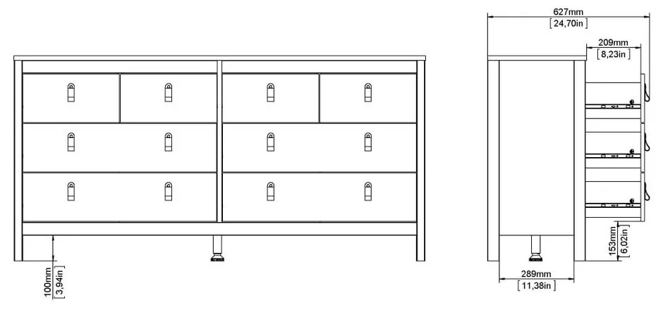 Сиво-бежов скрин 159x80x38 cm Madrid – Tvilum