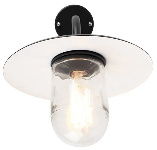 Външна Стенна Лампа Черна със Стъкло IP44 - Мюнхен