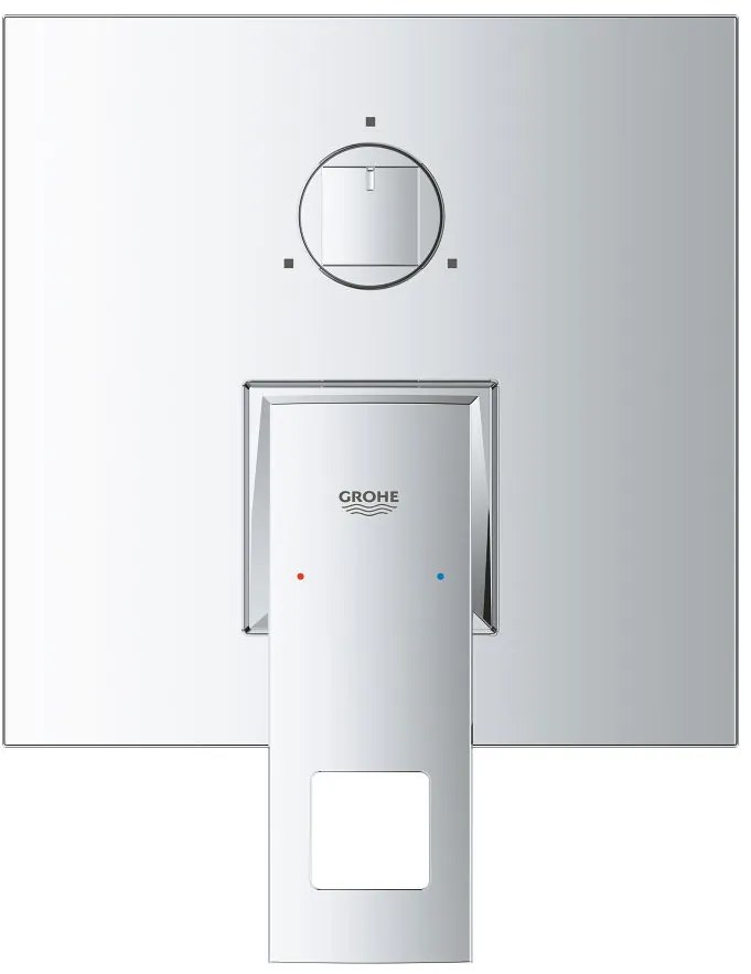 Външни части на смесител за баня за вграждане Grohe Eurocube-Glossy Silver