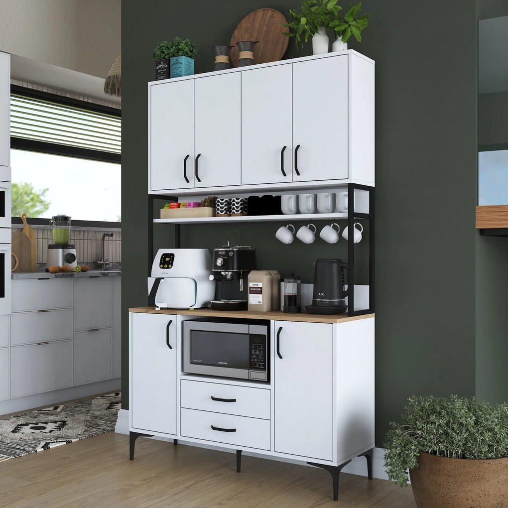 Многофункционален шкаф JE169, цвят Бял Орех