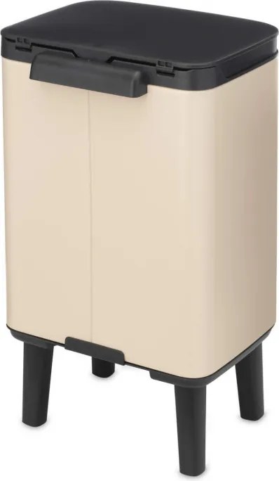 Кош за боклук Brabantia Bo Small Hi 1010460, 4 л, Плавно и безшумно отваряне, Противоплъзгаща основа, Бежов