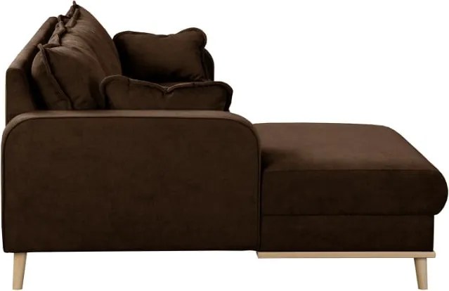 Тъмнокафяв ъглов диван (ляв ъгъл) Beata - Ropez