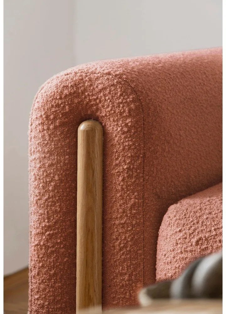 Теракотен разтегателен диван с място за съхранение от букле 244 cm Arcadova – ELTAP