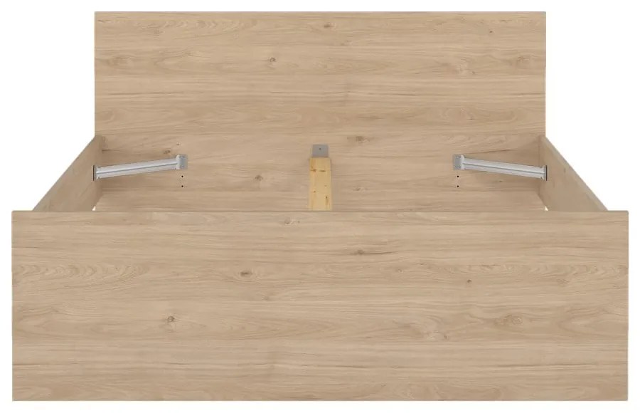 Двойно легло от дъбов декор без ламелно дъно в естествен цвят 140x200 cm Naia – Tvilum