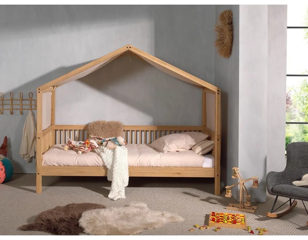 Светлокафява памучена детска завеса до леглото 86x414 cm Forrest – Vipack