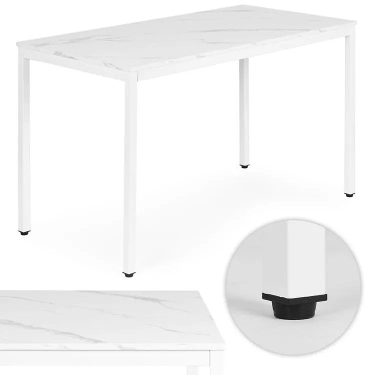 Кухненска маса от бял мрамор 120 x 60 cm - универсална маса за 4-5 души