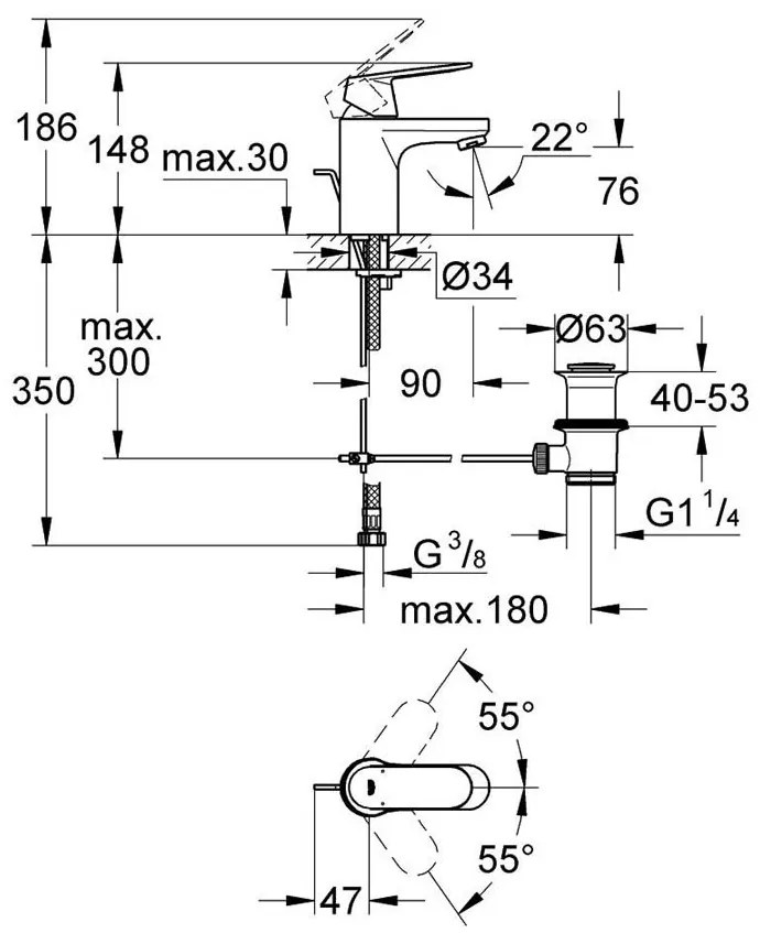 Кран за тоалетна Grohe Eurocosmo