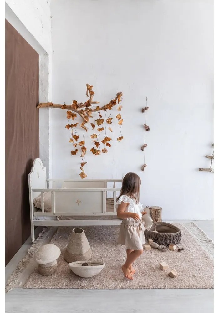 Бежова текстилна детска кошница за играчки ø 23x27 cm Mushroom – Lorena Canals