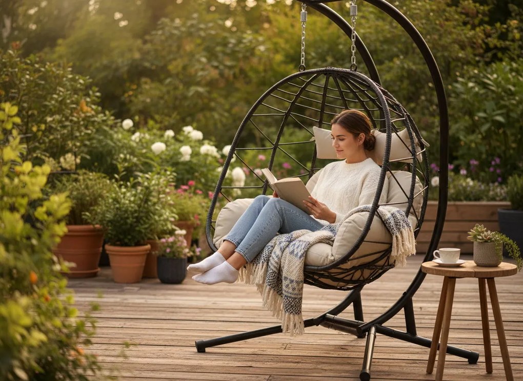 Висящ фотьойл Fold Plus-черен