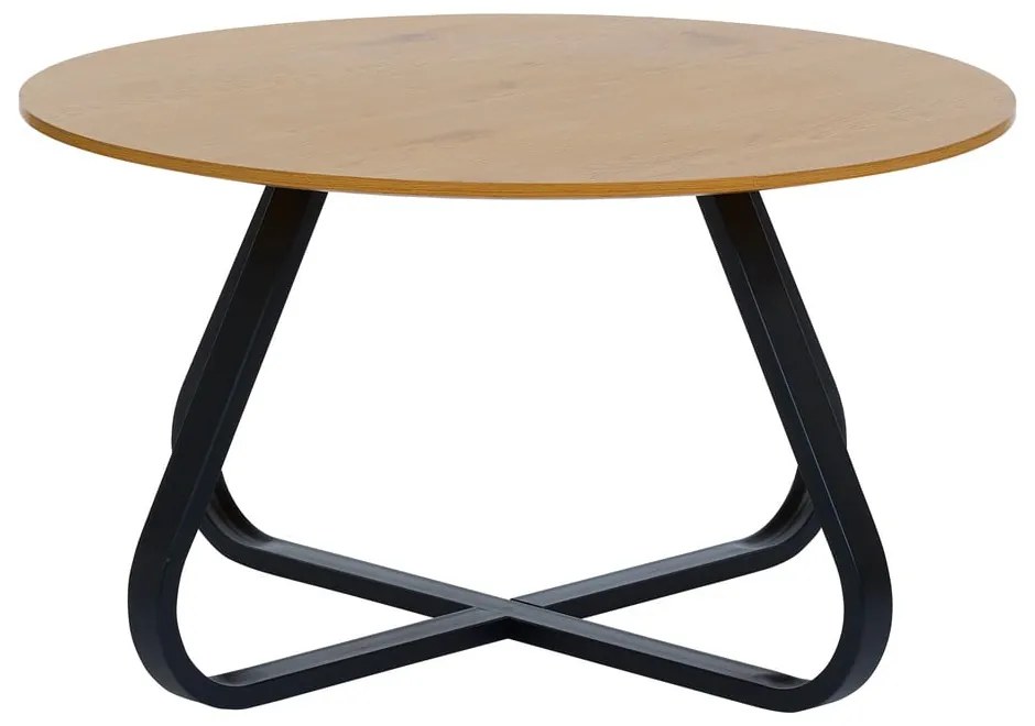 Кръгла масичка за кафе с дъбов плот в естествен цвят ø 80 cm Cesura – Unique Furniture
