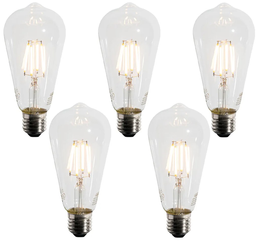 Комплект от 5 E27 LED крушки ST64 със сензор за здрач 4W 400 lm 2200K