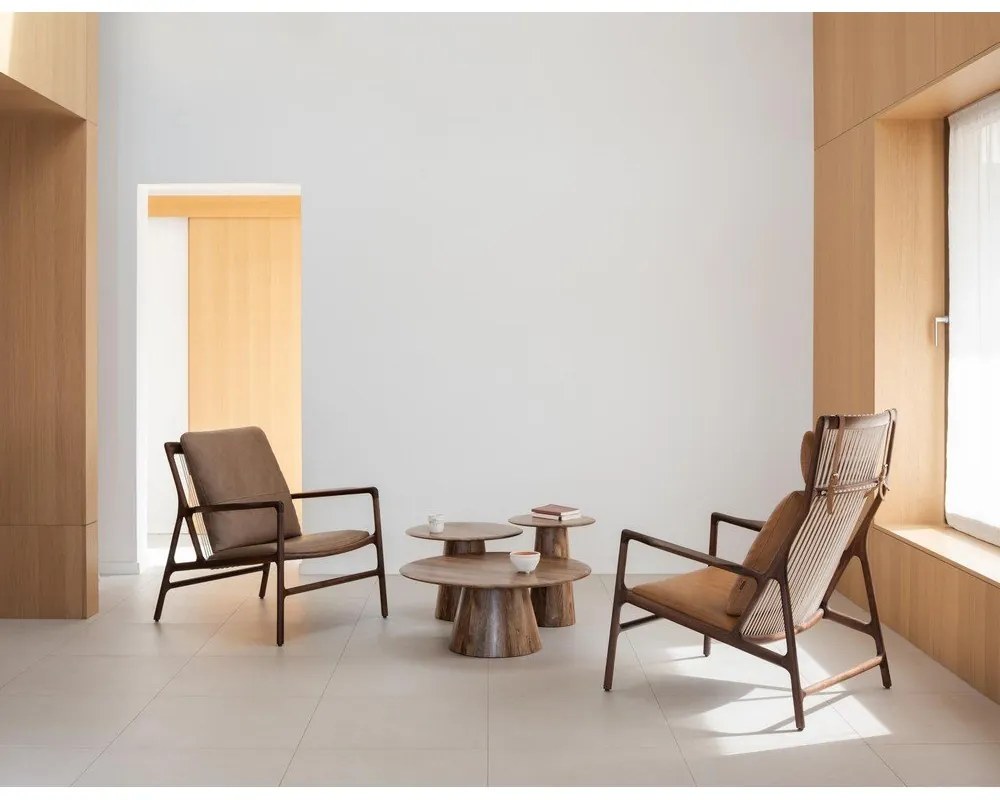 Черно-бежов кожен фотьойл Dedo - Gazzda