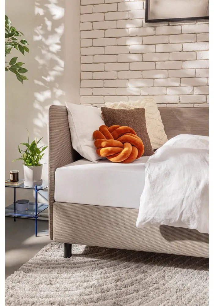 Единично тапицирано легло в кафяво-сив цвят с място за съхранение с включен матрак 90x200 cm Avela – Bonami Selection