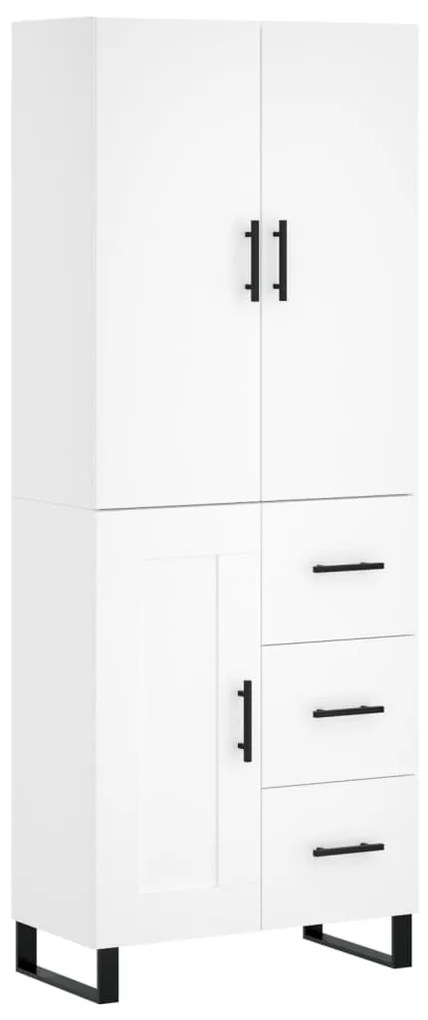 3196035 vidaXL Висок шкаф, бял, 69,5x34x180 см, инженерно дърво