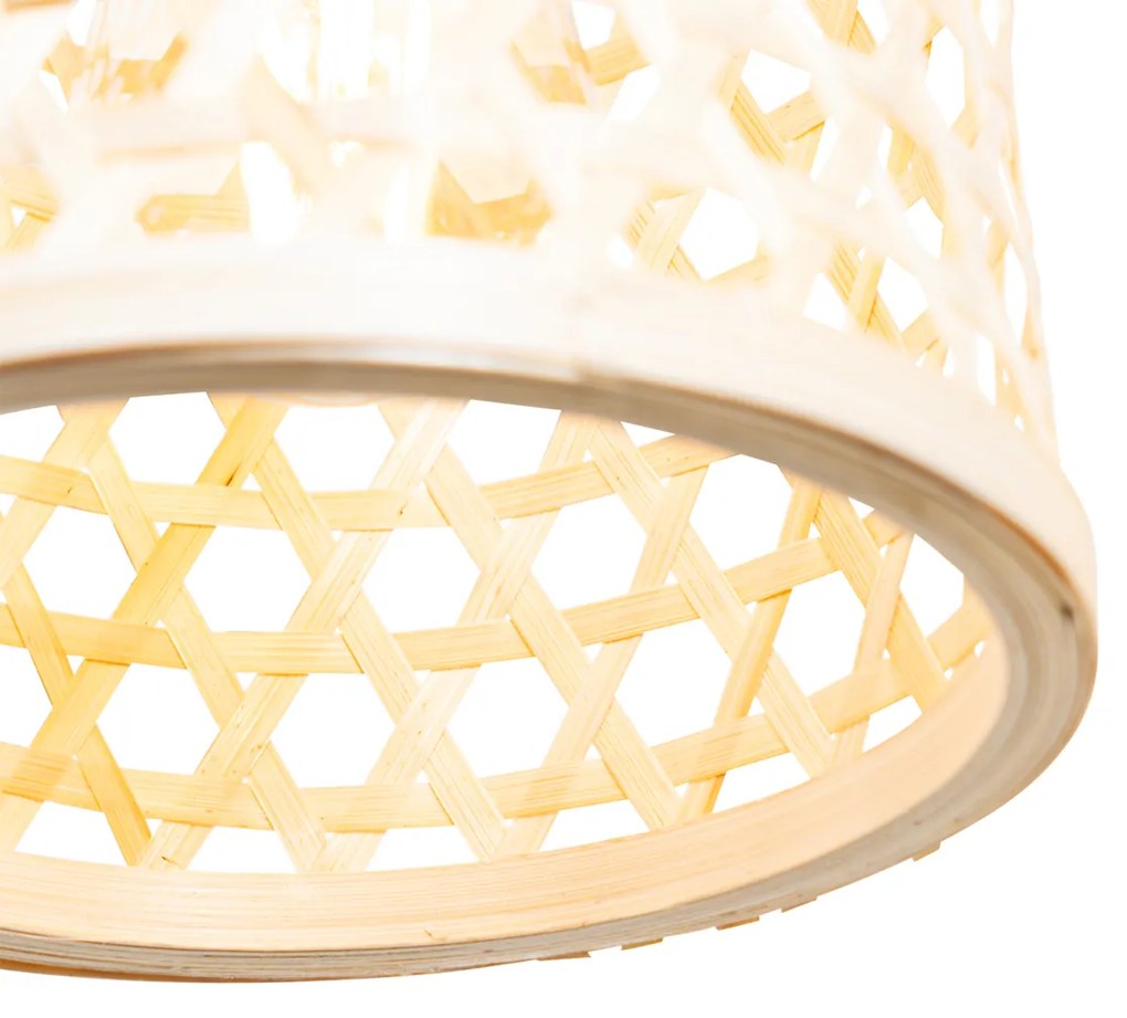 Ориенталски окачен аплик черен с бамбук 3-светлина - Rayan