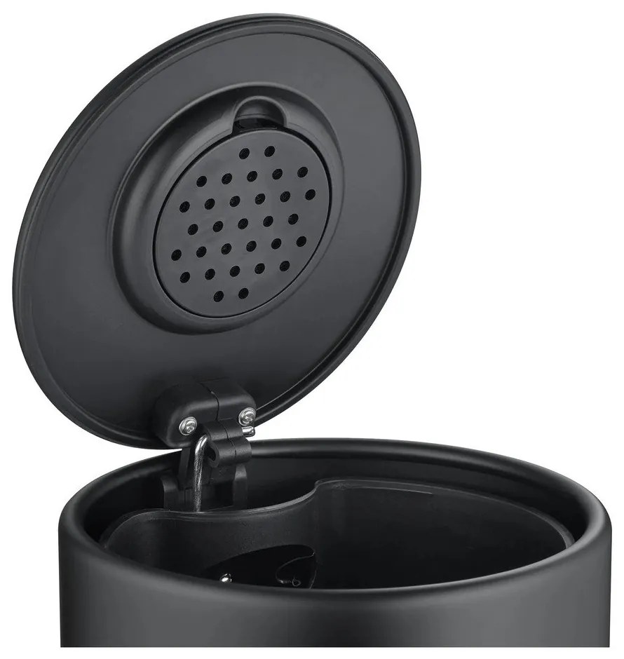 Матово черно стоманено кошче за боклук с педал 3 l Modo – Blomus