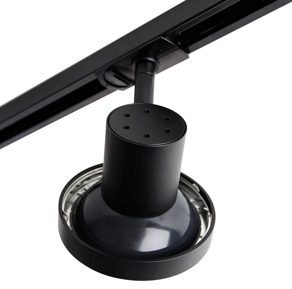 Модерна релсова система за осветление с 4 черни прожектора 1-фазов 200 см - Iconic Jeany
