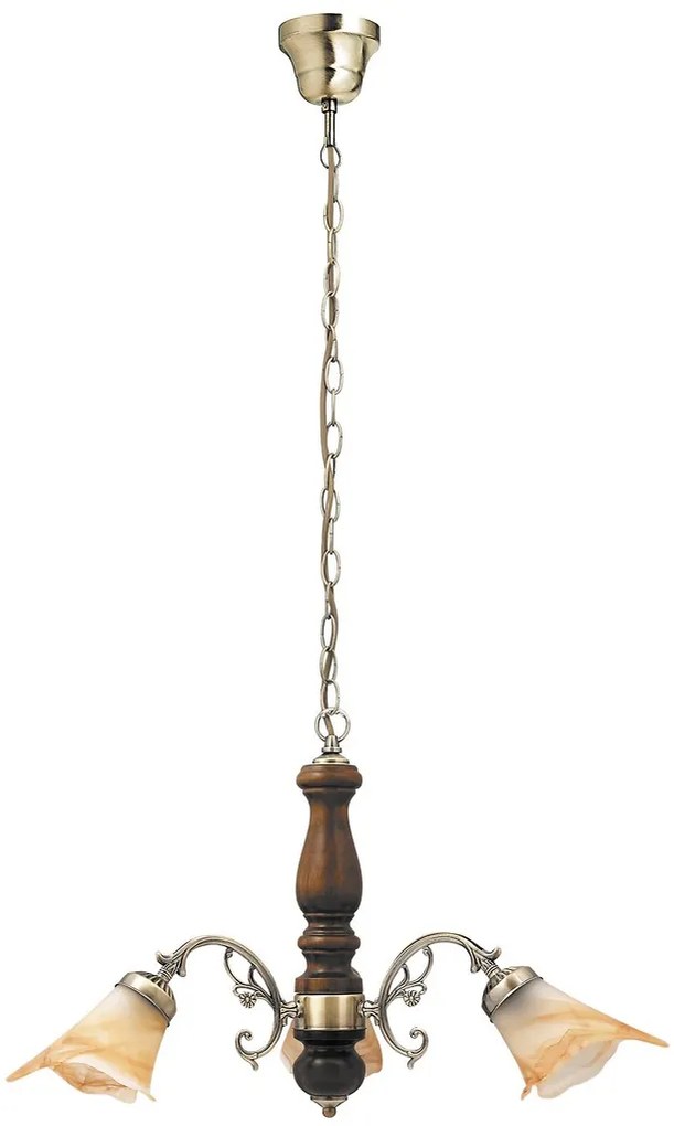 Рустик 3 7093, полилей, бронз+орех, 3х40W