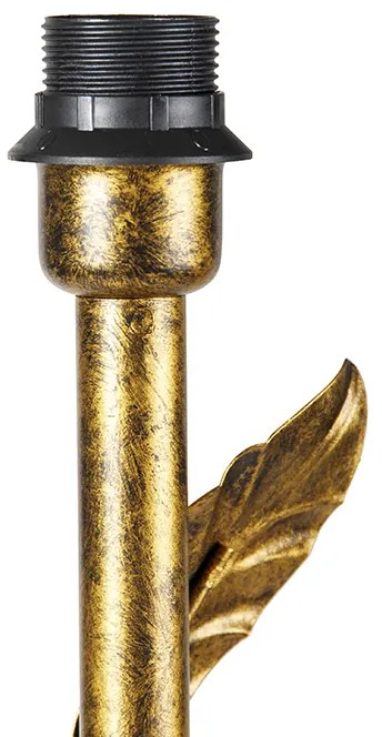 Винтидж подова лампа антично злато 29 см без абажур - Linden