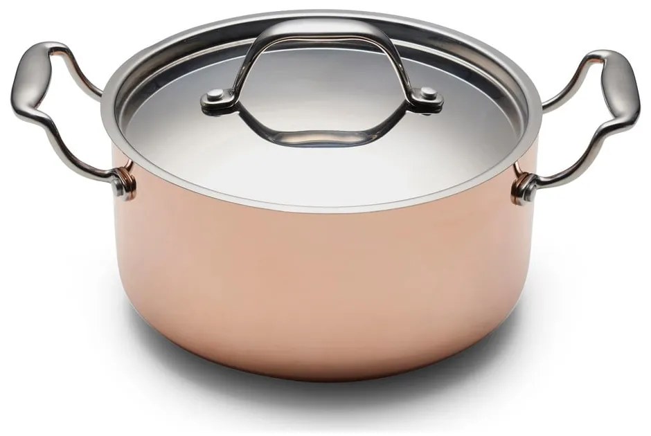 Съд от неръждаема стомана/мед с капак за индукция 3 л - Blomsterbergs