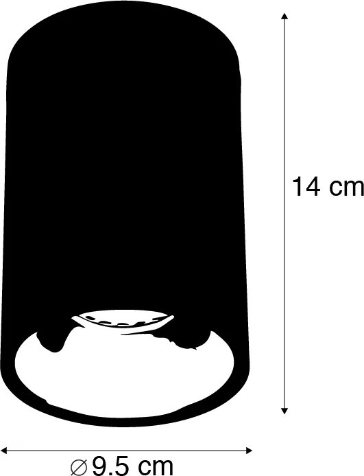 Комплект от 6 модерни прожектора черни със злато GU10 50mm - Deep