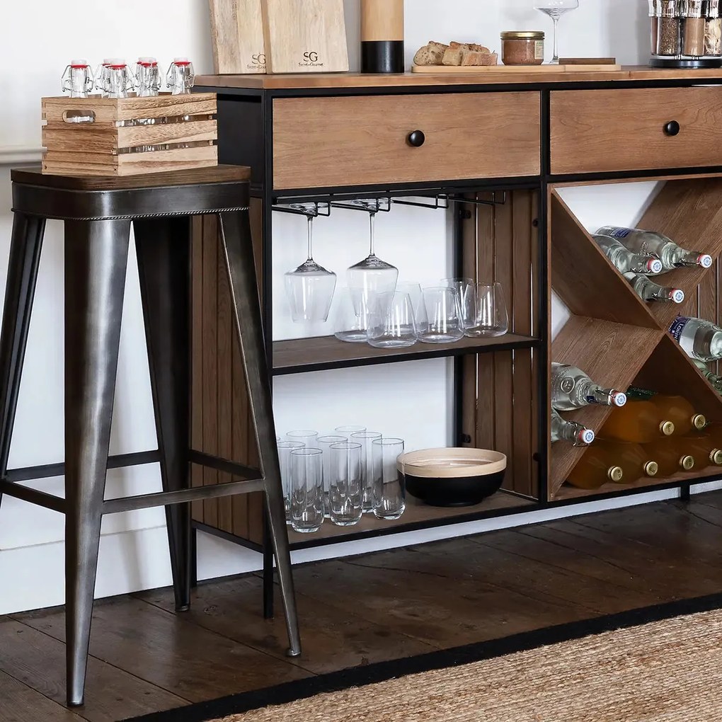 Бар стол atmosphera Joris, Метал - Сив