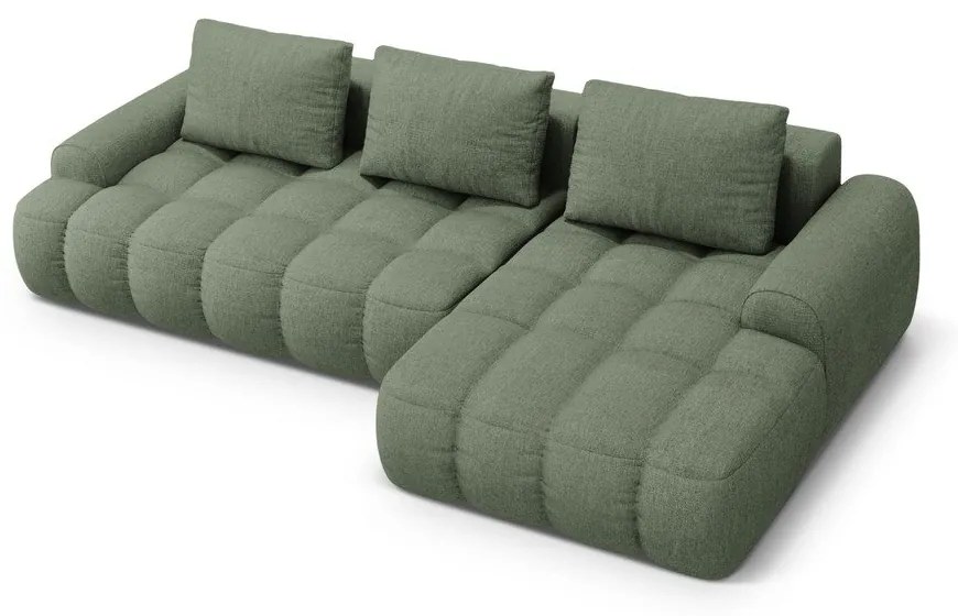 Зелен сгъваем/с място за съхранение ъглов диван (десен ъгъл) Linz – Cosmopolitan Design