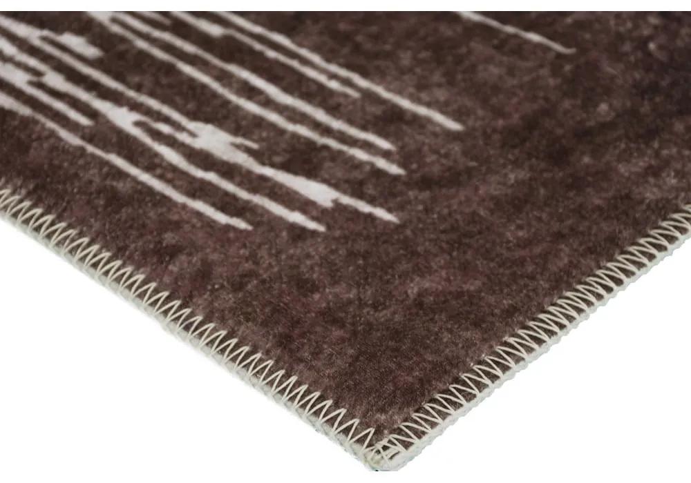 Тъмнокафяв и кремав килим, който може да се мие, 80x50 cm - Vitaus