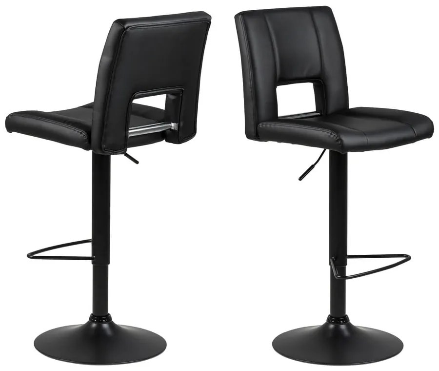 Черен бар стол с регулируема височина Sylvia - Actona