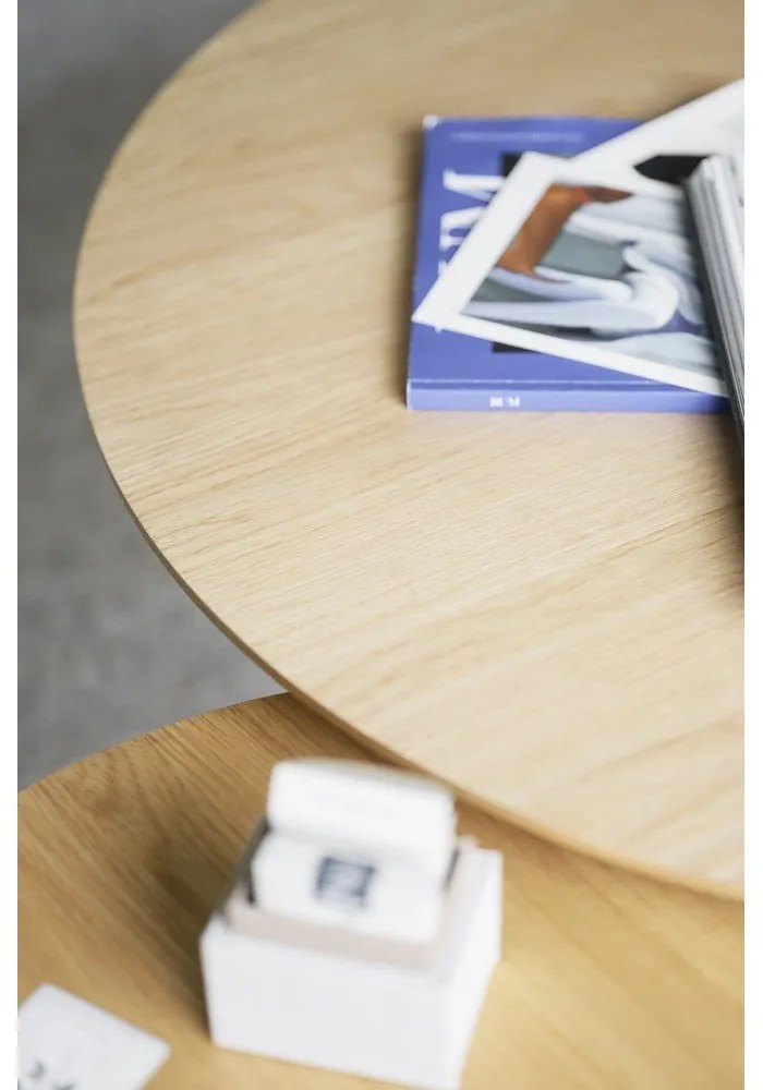 Кръгла масичка за кафе от декор от дъб в естествен цвят 60x60 cm Hobart – Rowico