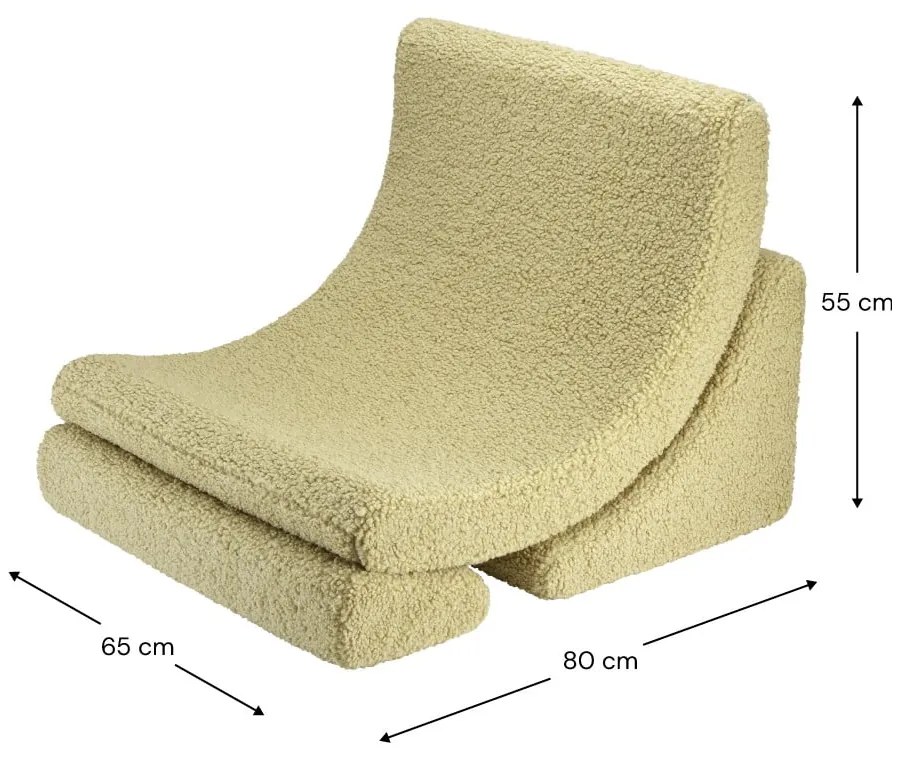 Зелен детски стол от букле Moon – Wigiwama