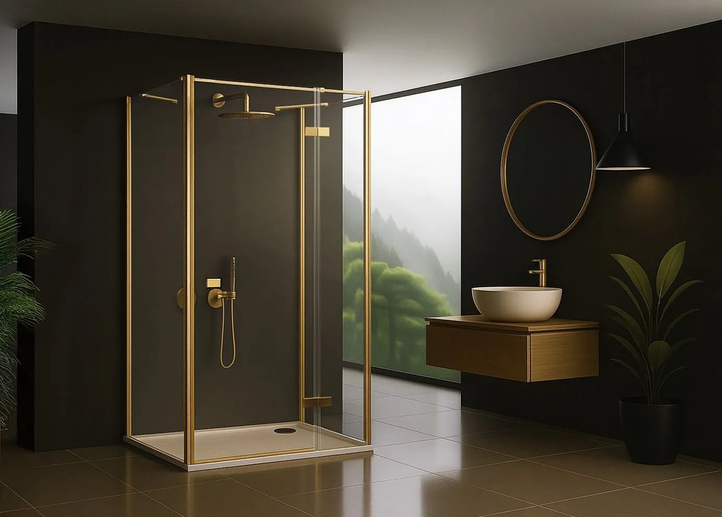 Душ кабина Rea Atlas 100x80 Brush Gold