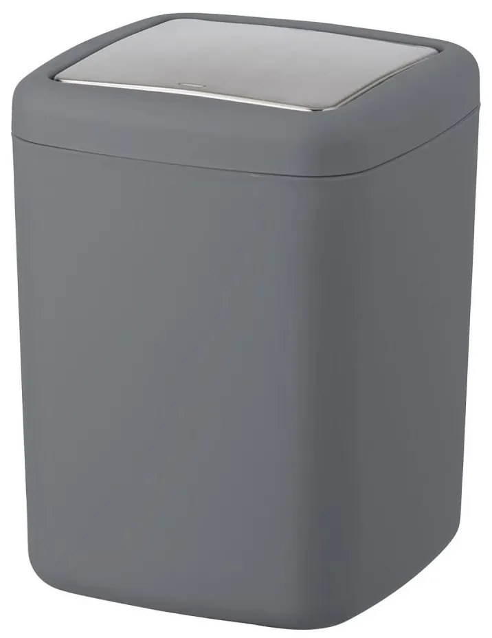 WENKO 23979100 - Кош за отпадъци BARCELONA 15x20 cm антрацит/лъскав хром