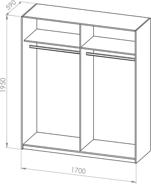 Плъзгащ се гардероб Arma - бяло/sonoma