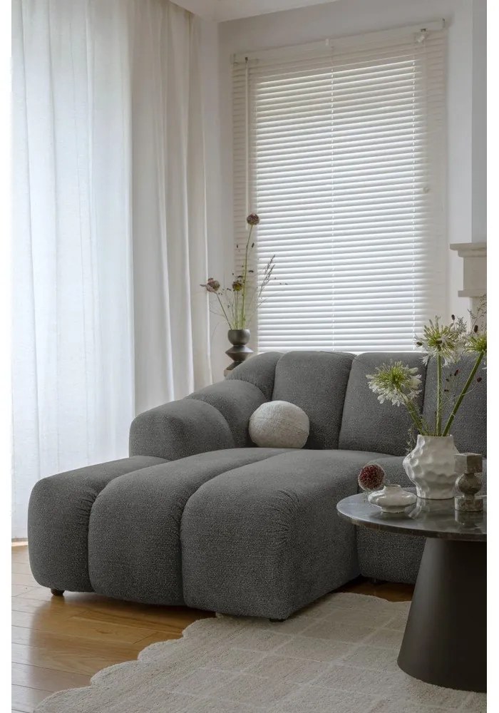 Сив ъглов диван (ляв ъгъл) Shell – Miuform