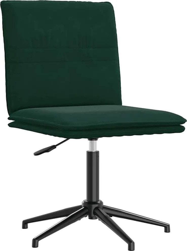 4101269 vidaXL Трапезен стол, тъмнозелен, кадифе