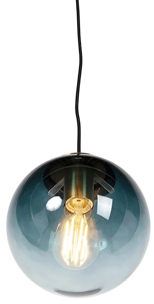 Смарт висяща лампа месинг с океанско синьо стъкло 20 см вкл. WiFi ST64 - Pallon