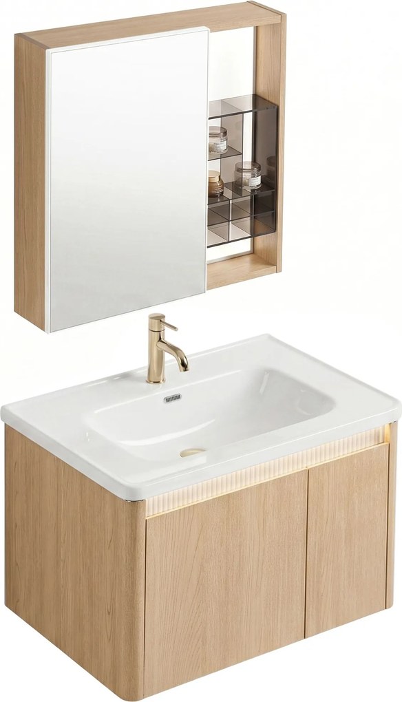 Комплект мебели за баня с мивка Sora DE07-70 Oak 70CM
