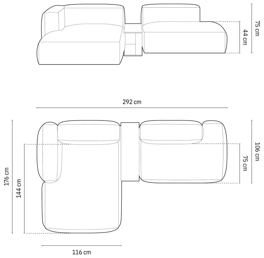 Зелен модулен ъглов диван (ляв ъгъл) Martina – Micadoni Home