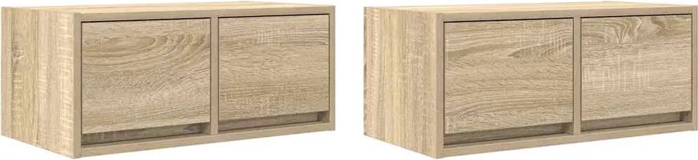 861495 vidaXL ТВ шкафове 2 бр дъб сонома 60x31x25,5 см инженерно дърво