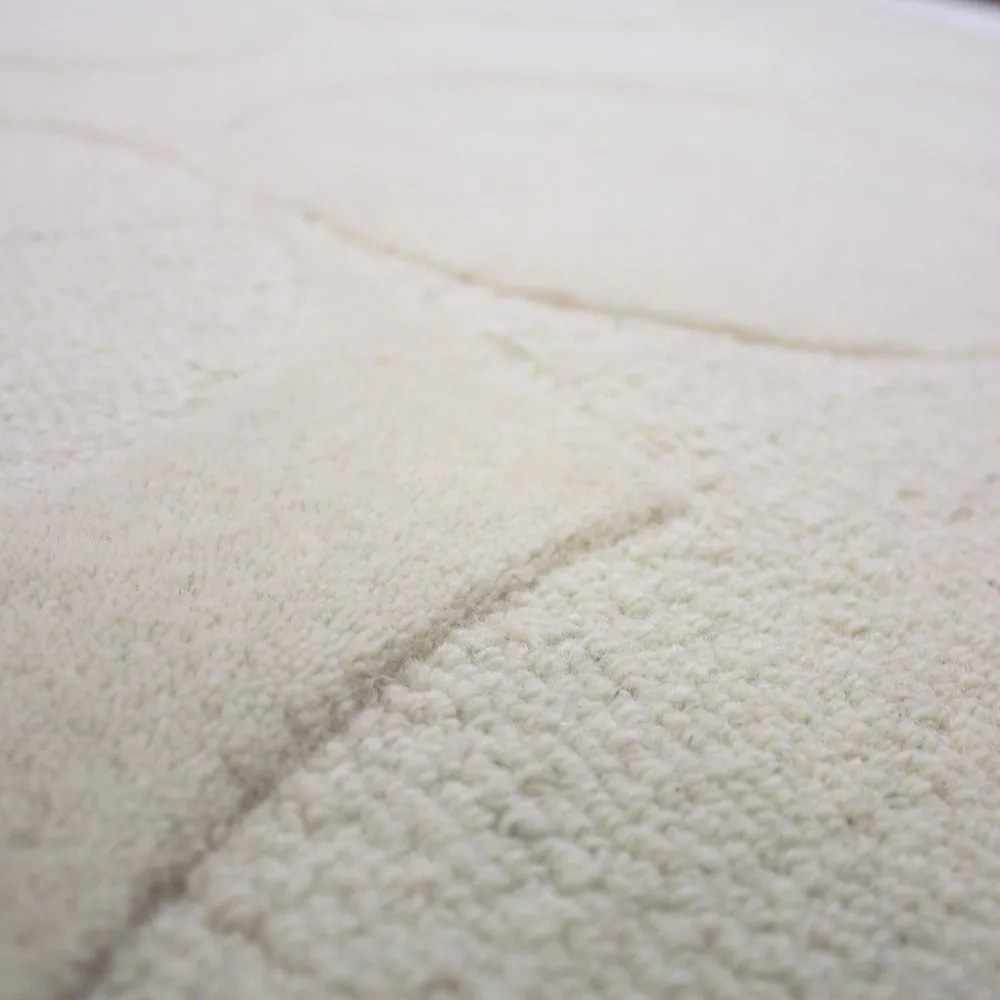 Ръчно изработен вълнен кръгъл килим в цвят слонова кост ø 160 cm Gigi – Flair Rugs