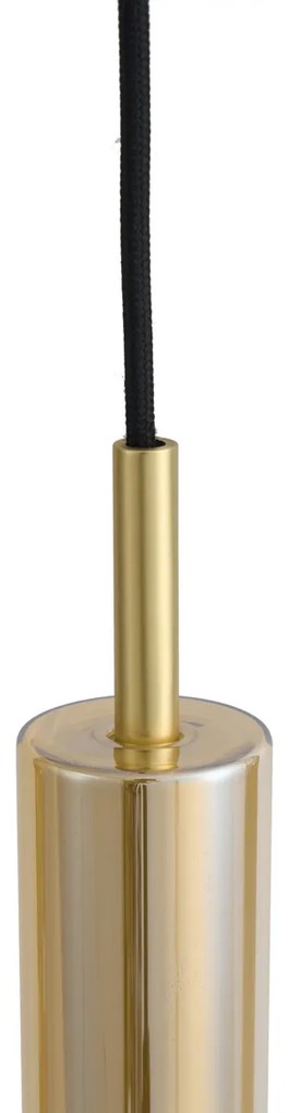 Модерен прожектор златен с кехлибарено стъкло за релсова система 1-фазна - Slimline Loyce