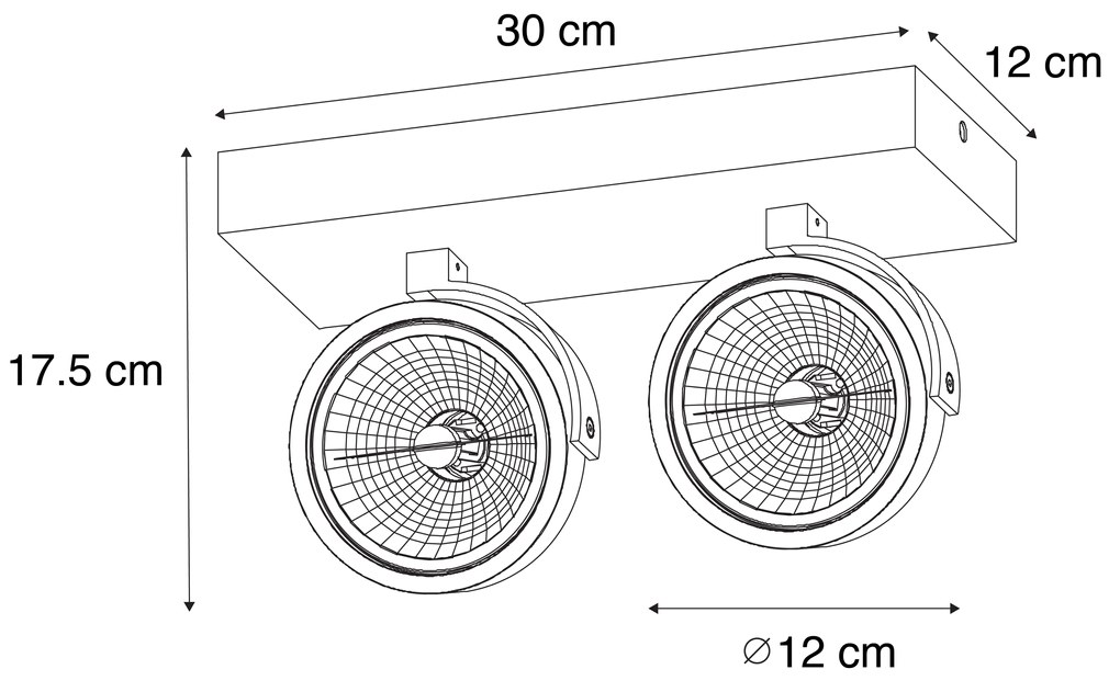 Дизайнерски прожектор тъмно бронз 2-светлина въртящ се и наклонен - Go