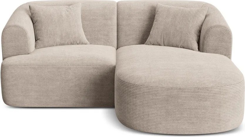 Светлокафяв ъглов диван от рипсено кадифе (десен ъгъл) Campi – Cosmopolitan Design