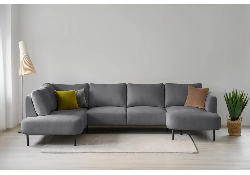 Тъмносив ъглов диван (ляв ъгъл/"U" форма) Hero – Scandic