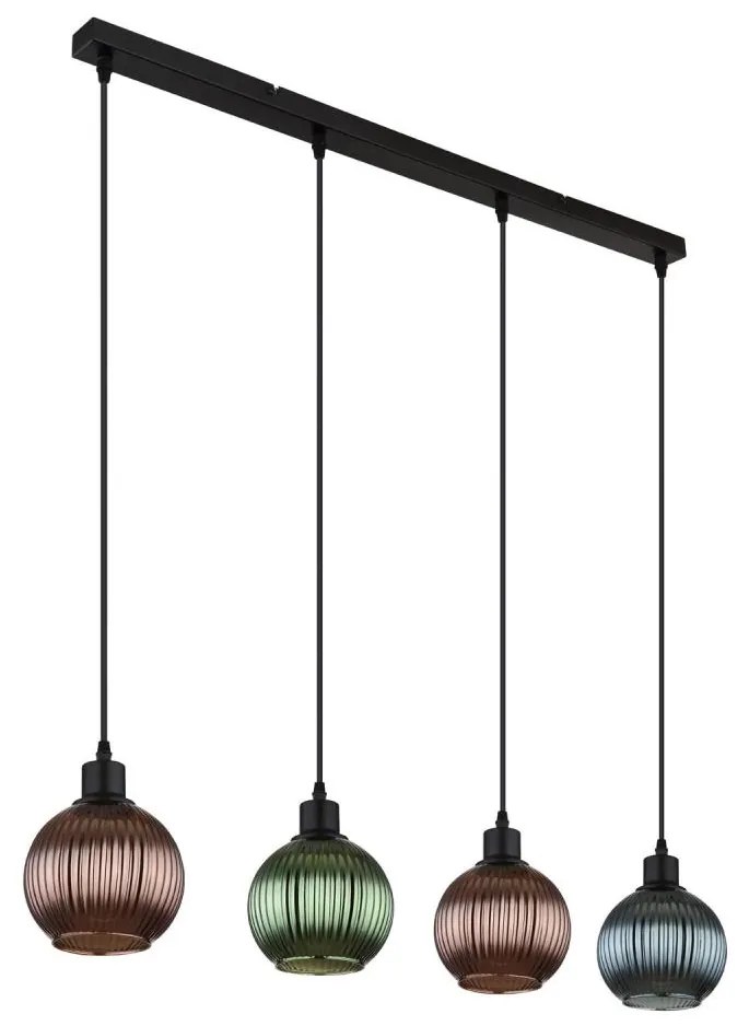 Globo 15638-4 - Пендел ZUMBA 4xE27/25W/230V меден/зелен/син