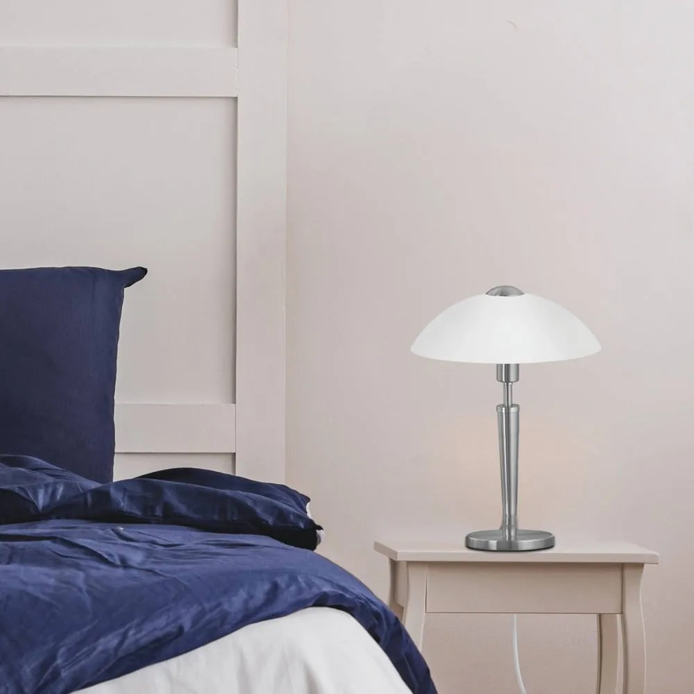 Сива затъмняваща се настолна лампа със стъклен абажур (височина 35 cm) SOLO 1 – EGLO