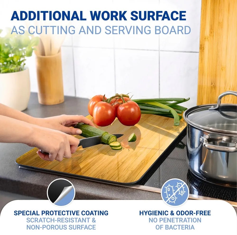 Капаци за печка 2 бр. от закалено стъкло 52x30 cm Wooden – Maximex